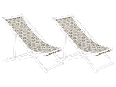Lot de 2 tissus de remplacement pour chaises longues ANZIO/AVELLINO 113 x 44 cm Beige sable