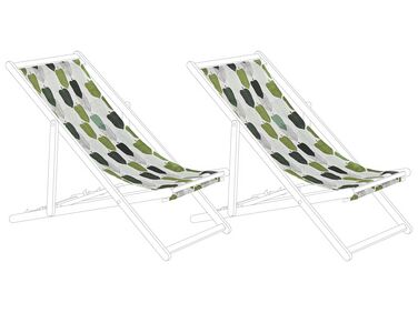 Lot de 2 tissus de remplacement pour chaises longues ANZIO/AVELLINO 113 x 44 cm Vert