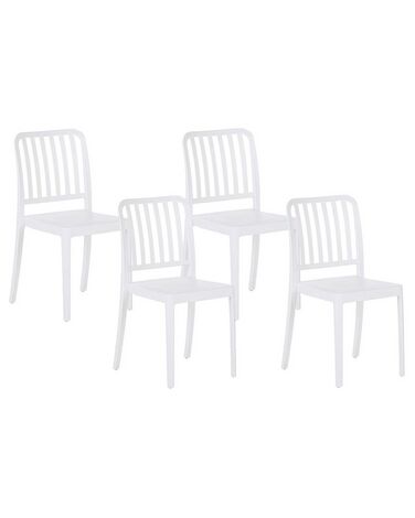 Lot de 4 chaises de jardin SERSALE Matière synthétique Blanc