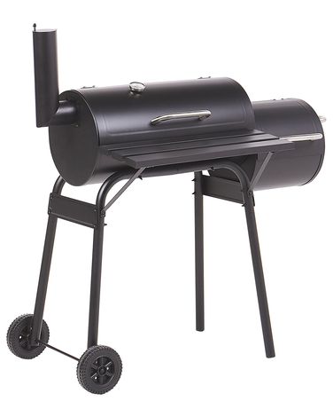 Houtskoolgrill voor buiten KATLA met smoker Metaal Zwart