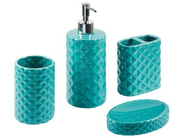 4-delige badkameraccessoireset GUATIRE Keramiek Turquoise
