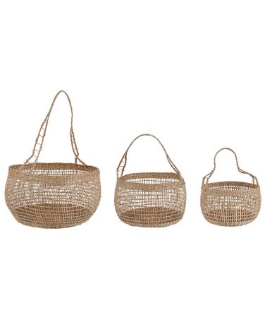 Lot de 3 paniers ARAPAIMA Herbier marin Frêne naturel