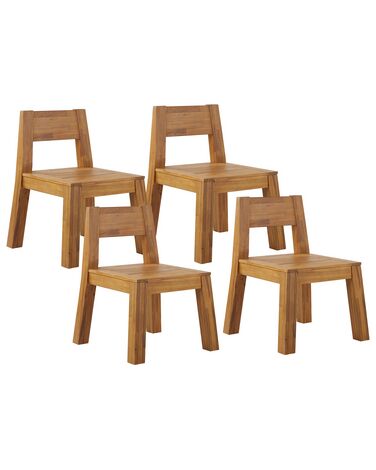 Lot de 4 chaises de jardin LIVORNO Acacia Marron