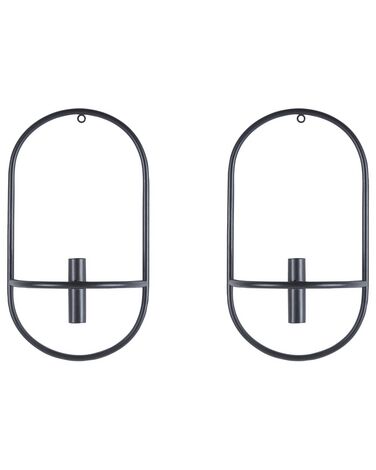 Lot de 2 bougeoirs CAVIANA Métal 38 cm Noir
