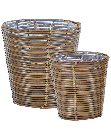 Lot de 2 pots de fleurs SARTI Polyrotin 24/31 cm Marron