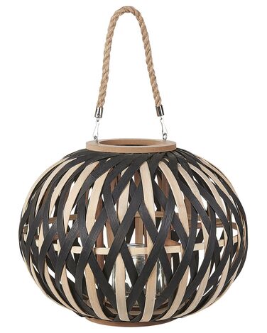 Lanterne BESAH Bambou 37 cm Noir