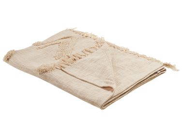 Plaid FATEHPUR Katoen 130 x 180 cm Beige