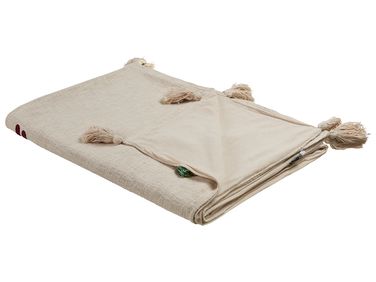 Plaid DEOGHAR Katoen 130 x 180 cm Beige