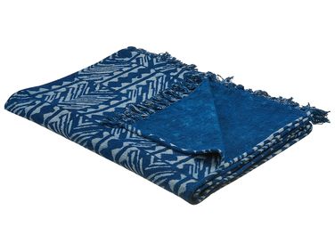 Plaid SHIVPURI Katoen 130 x 180 cm Blauw