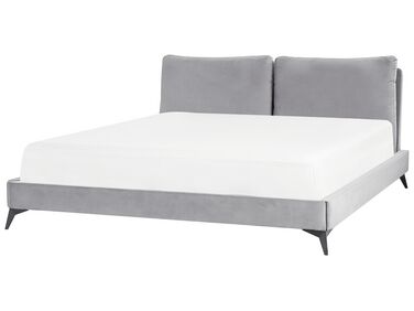 Bed Fluweel MELLE 180 x 200 cm Grijs