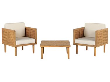 Ensemble bistrot avec coussins BARATTI Acacia Marron