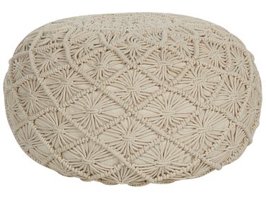 Poef Macramé BERKANE Katoen Beige