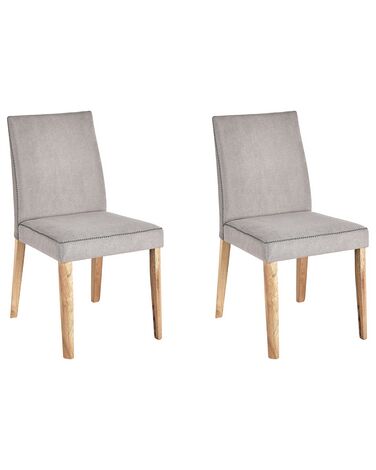Lot de 2 chaises de salle à manger PHOLA Tissu Gris