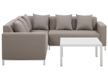 Ensemble de canapés d'angle de jardin 5 places BELIZE Côté droit Beige