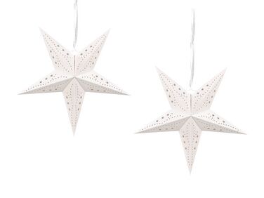 Set van 2 hangende decoraties LED MOTTI Ster 45 cm Wit