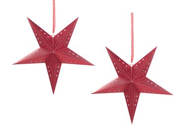 Lot de 2 décorations suspendues LED MOTTI Étoile 45 cm Rouge