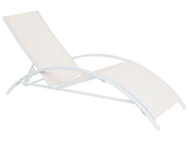 Ligstoel GAETA kantelbaar Metaal Beige