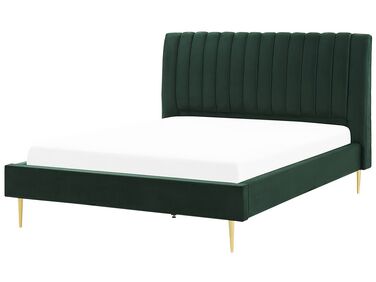 Lit avec sommier Velours MARVILLE 180 x 200 cm Vert émeraude