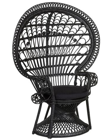 Peacock Chair EMMANUELLE Rattan Black