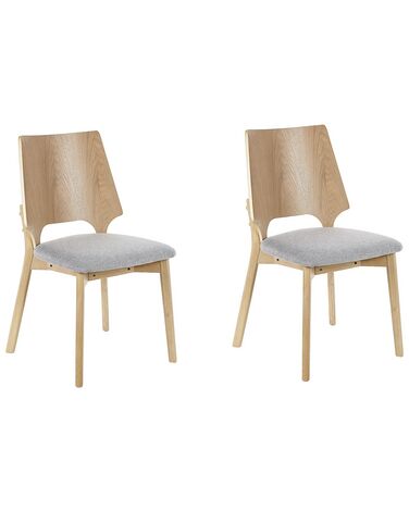 Lot de 2 chaises de salle à manger ABEE Marron clair