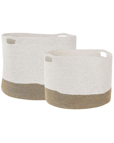 Set van 2 manden KAHAN Katoen Wit