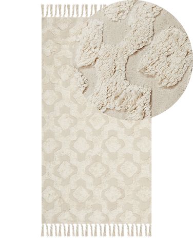 Vloerkleed AKSARAY Beige 80 x 150 cm Katoen