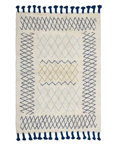 Vloerkleed ERZINCAN Beige 140 x 200 cm Katoen