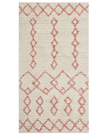 Vloerkleed BUXAR Beige 80 x 150 cm Katoen