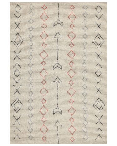 Vloerkleed DISPUR Beige 160 x 230 cm Katoen