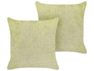Lot de 2 coussins décoratifs PILEA Fourrure synthétique 45 x 45 cm Vert clair Unicolore