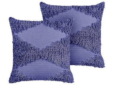 Lot de 2 coussins décoratifs RHOEO Coton 45 x 45 cm Violet