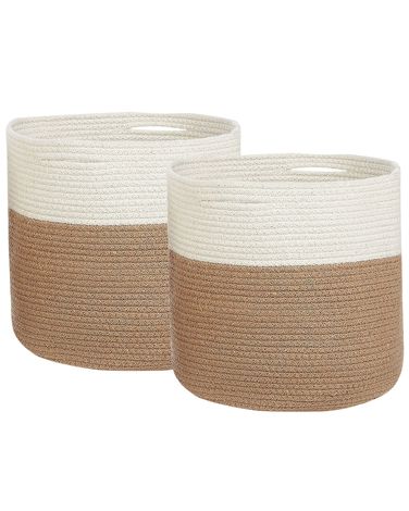 Set of 2 Baskets ARDESEN Cotton Natural