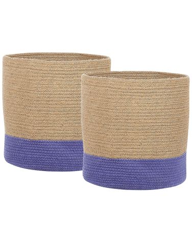 Set van 2 manden BULANIK Jute Paars