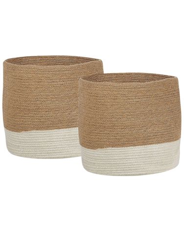 Set van 2 manden BULANIK Jute Wit