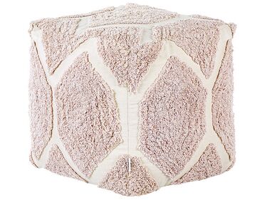 Pouf ROJHAN Coton Rose pastel