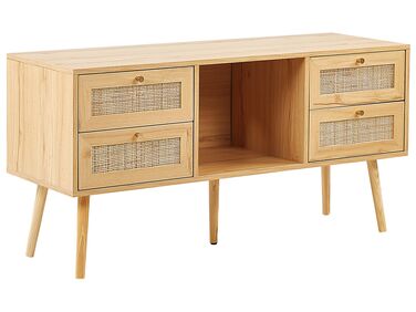 TV Stand PEROTE Rattan Light Brown