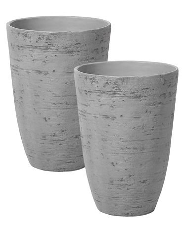 Lot de 2 pots de fleurs CAMIA 35 cm Gris
