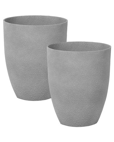 Lot de 2 pots de fleurs CROTON 35 cm Gris