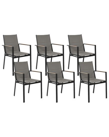 Lot de 6 chaises de jardin BUSSETO Métal Noir