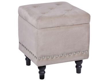 Pouf de rangement LORETTO Velours Beige