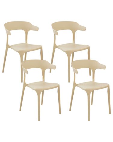 Lot de 4 chaises de jardin GUBBIO Beige sable