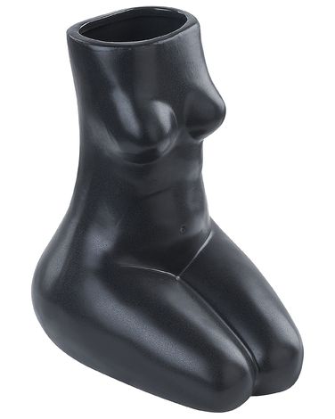 Flower Vase PYRGOS Ceramic 22 cm Black