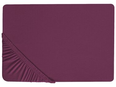 Hoeslaken JANBU Katoen 180 x 200 cm Bordeauxrood