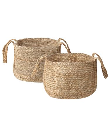 Lot de 2 paniers KORNAK Jute Naturel