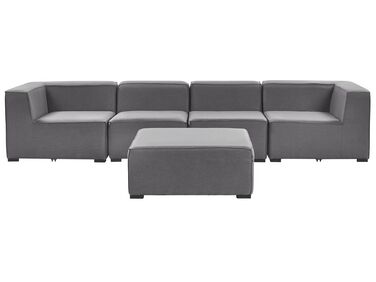 Canapé de jardin avec ottoman 4 places AREZZO Gris