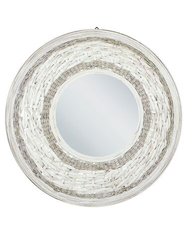 Miroir SOLEDAD 61 cm 61 cm Bambou Blanc