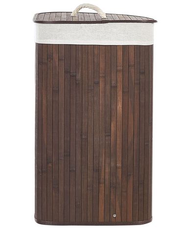 Panier à linge MATARA Bambou Marron foncé 57 L