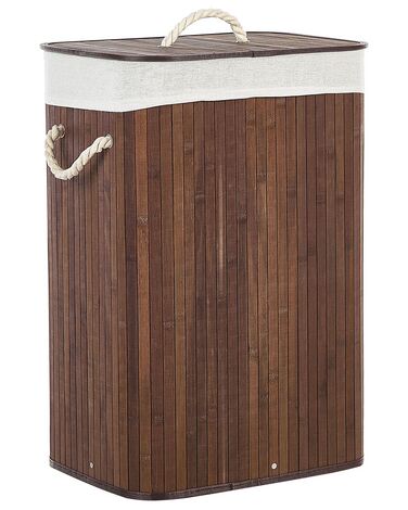 Panier à linge KOMARI Bambou Marron foncé 72 L