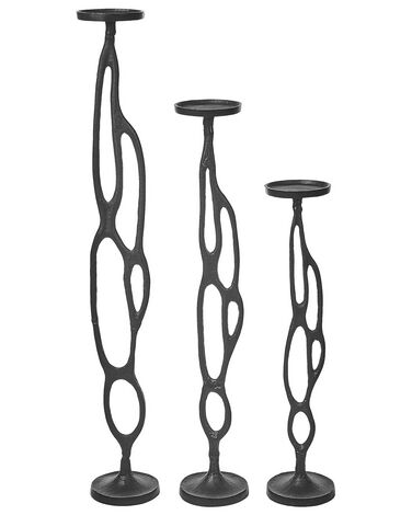 Set van 3 kaarshouders BUNI Metaal 54/68/84 cm Zwart