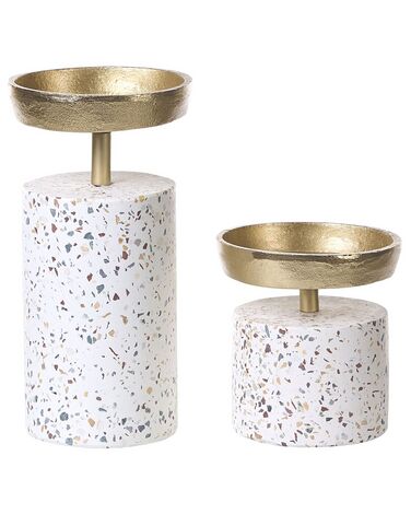 Set van 2 kaarshouders KAENGAN Steen 13/24 cm Goud